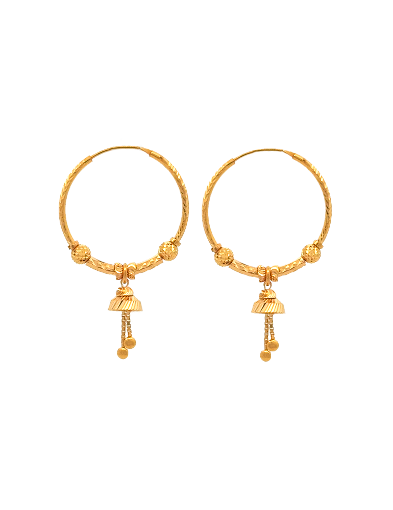 Gold Jhumki Bali - 22 Karat