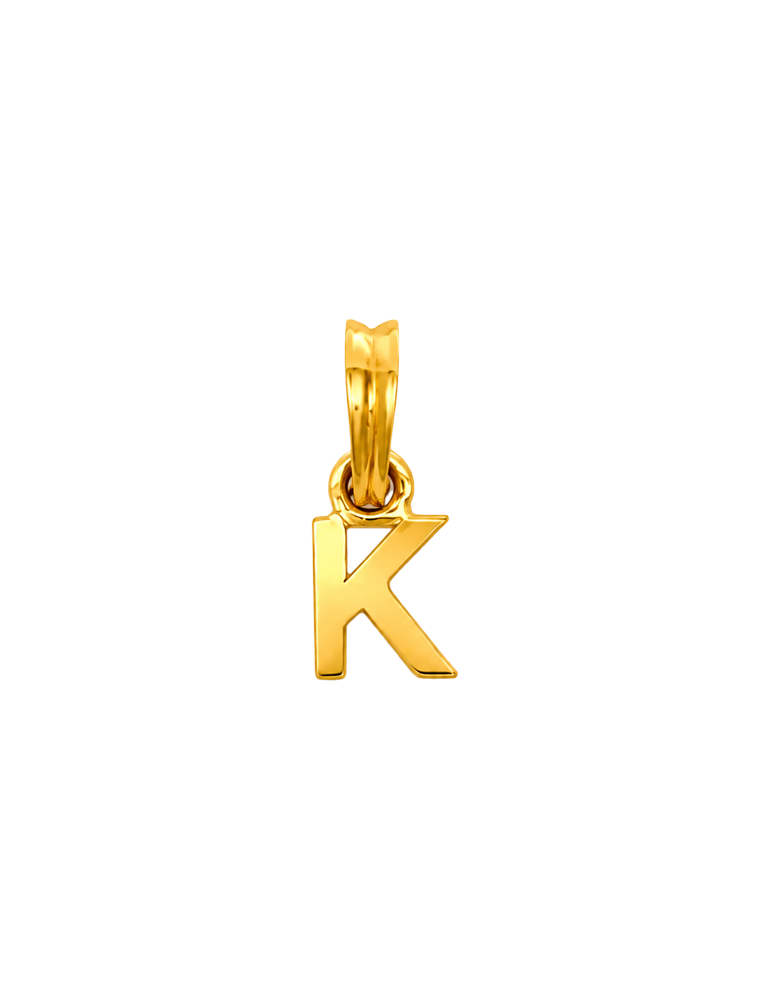 Initial 'K' Gold Pendant - 22 Karat