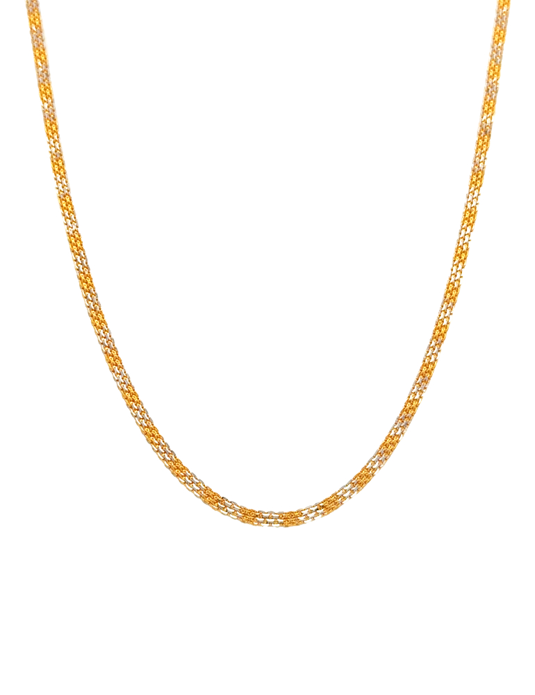 Zariya Interwoven Dual Tone Chain - 22 karat