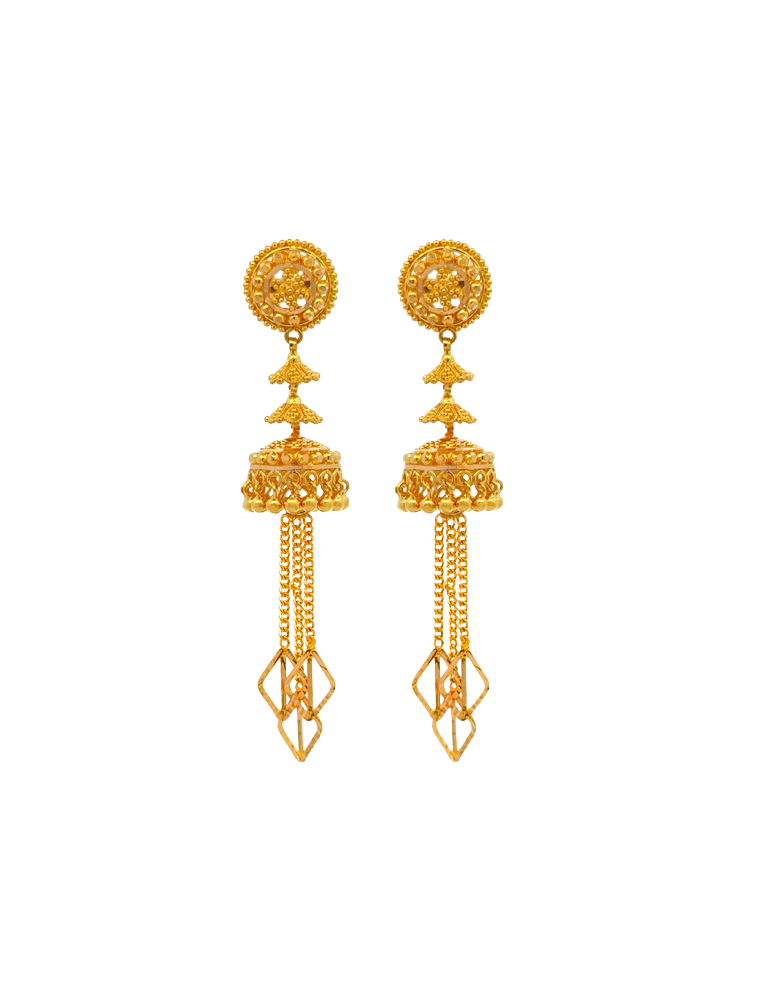 Gold Earrings - 22 Karat