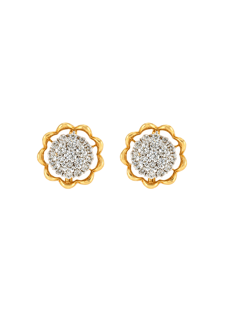 Kaira Cushion Cluster Diamond Studs - 18 Karat
