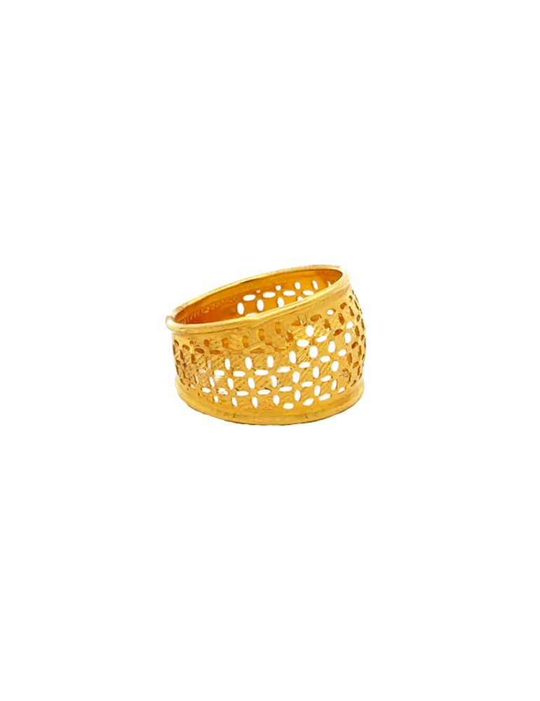 Ornava Heritage Mesh Gold Ring 22 Kara