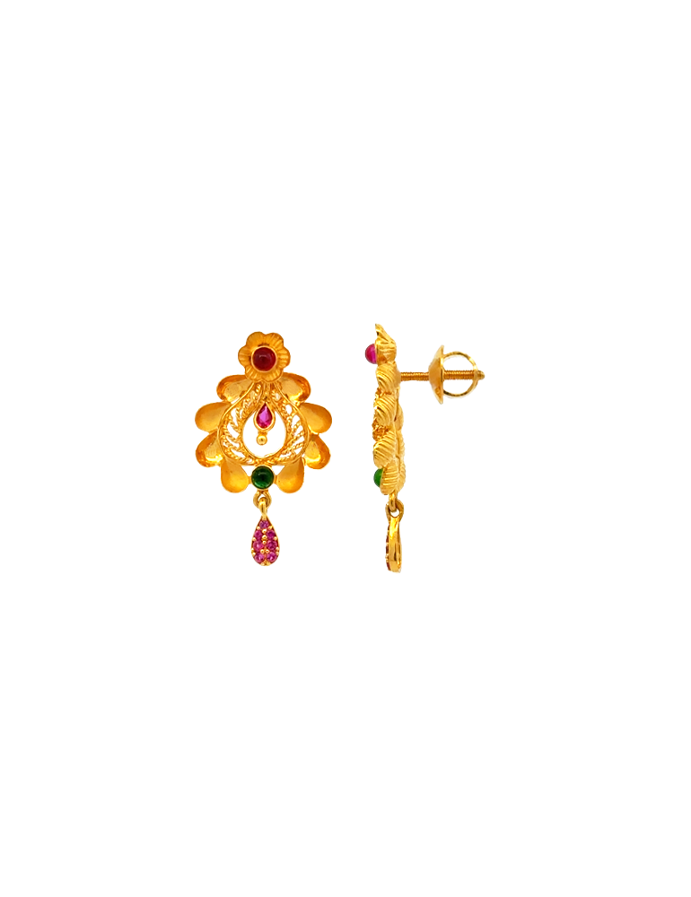 Gold Earrings - 22 Karat
