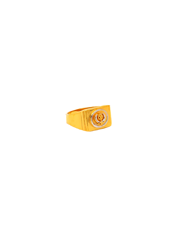 Gold Men's Khanda Ring 22 Karat