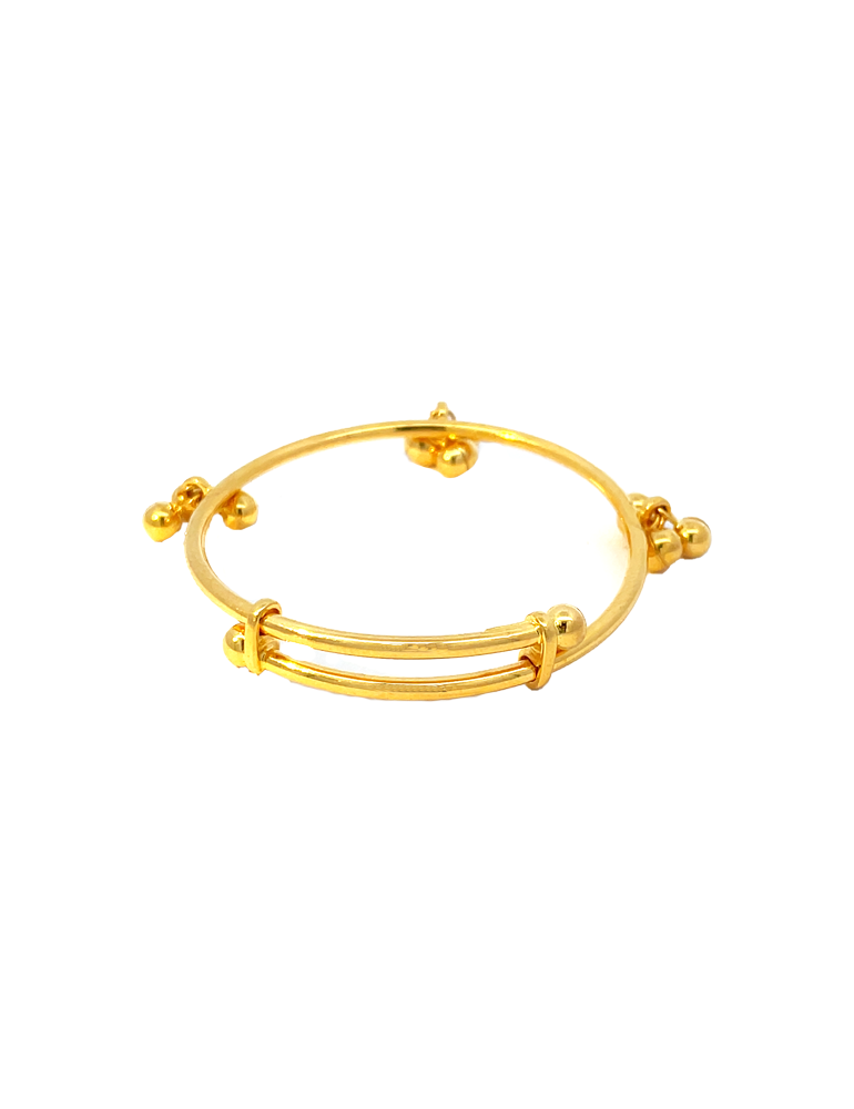 Simple Ball Gold Baby Bangle