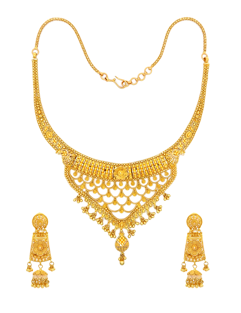 Meherika Gold Set with Earrings 22 Karat