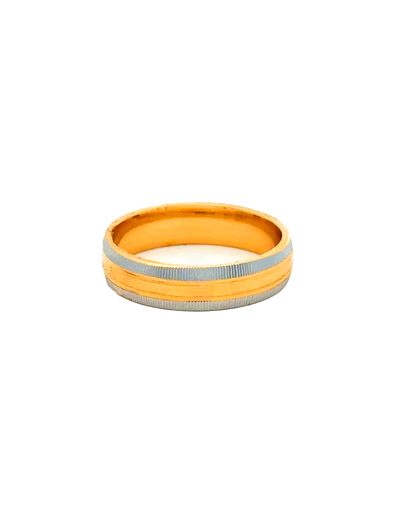 Dual Toned Gold Band - 22 Karat