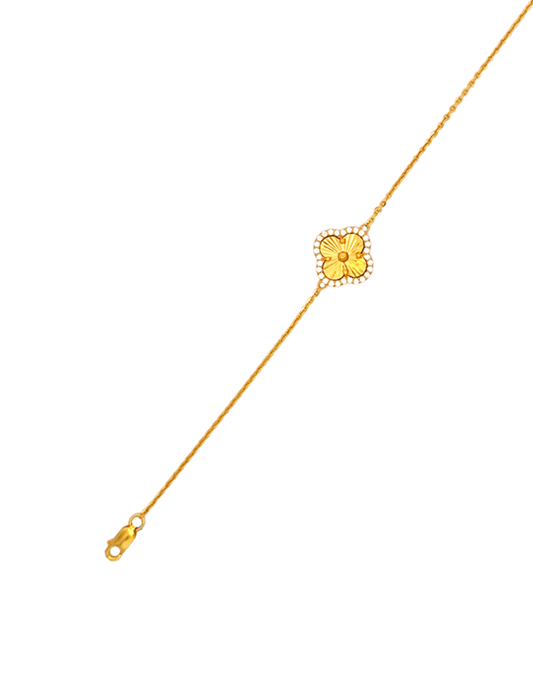 Gold Floral Women's Bracelets - 22 Karat