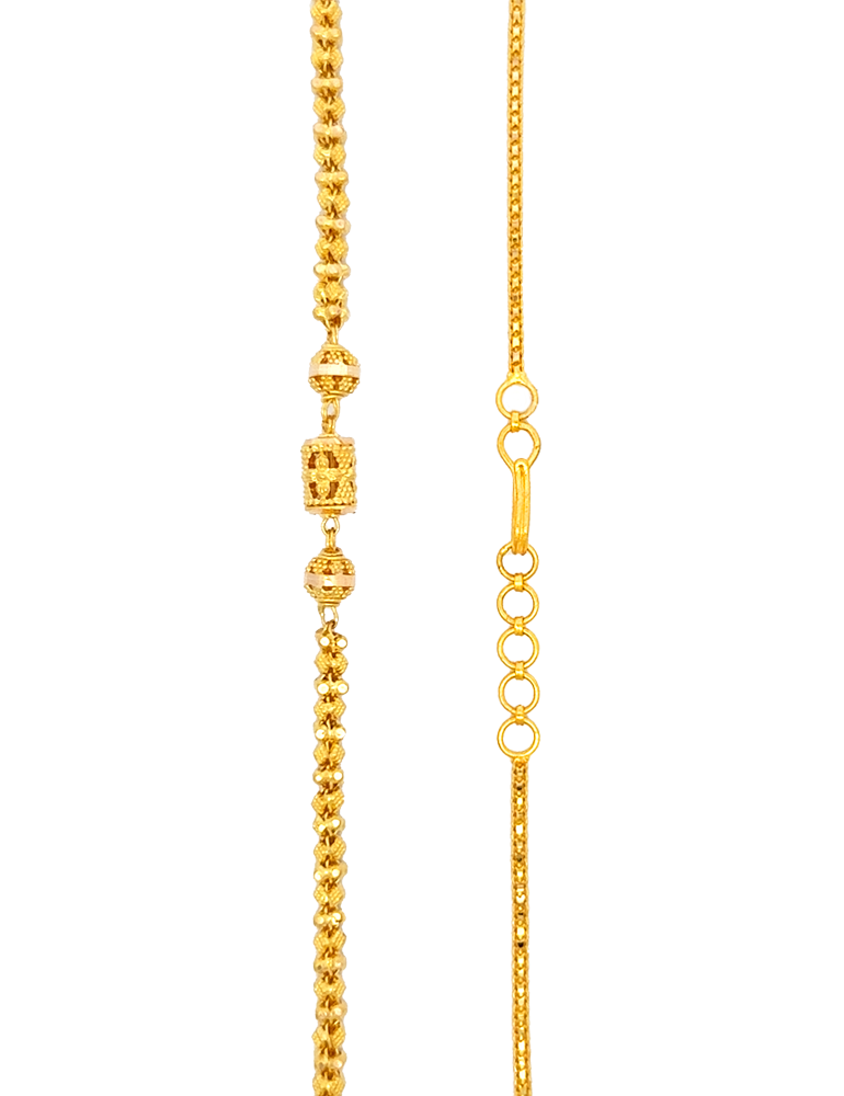 Rajwadi Filigree Gold Mala - 22 Kt