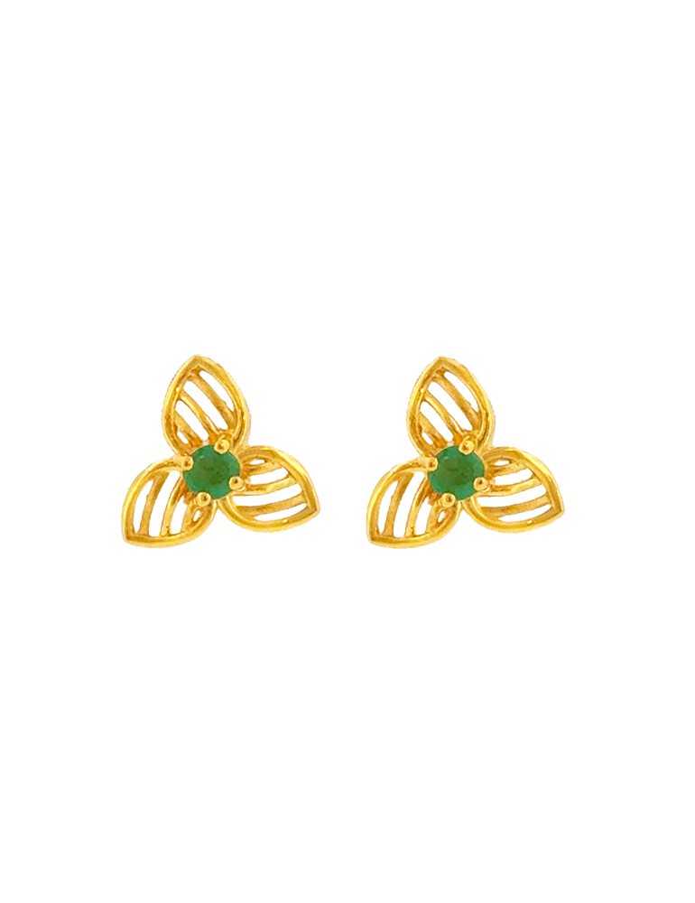 Cloverline Gold Studs - 22 Karat