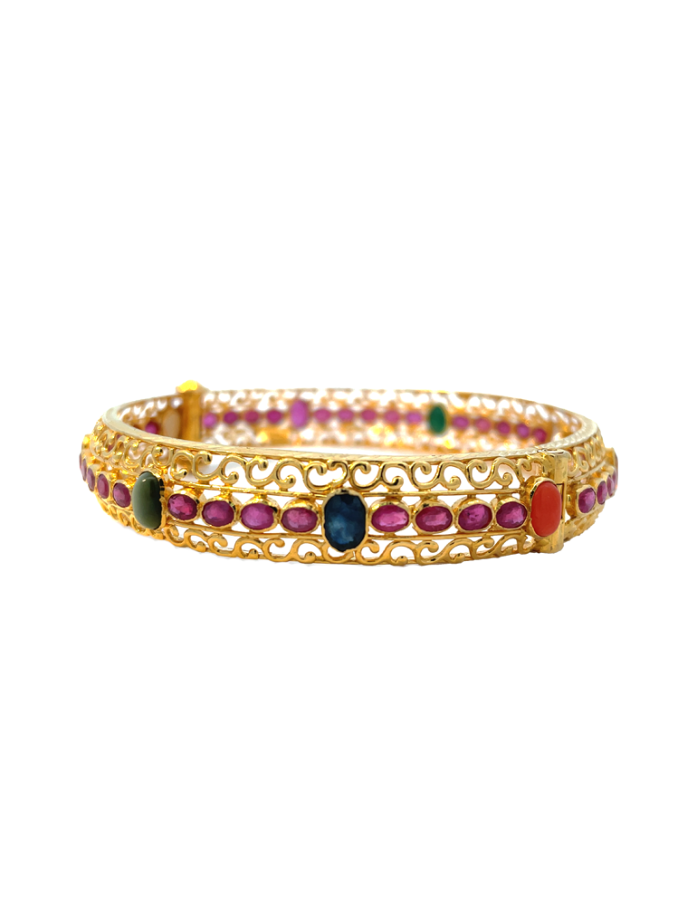 22 Kt Gold Ruby Bangles - Set of 2