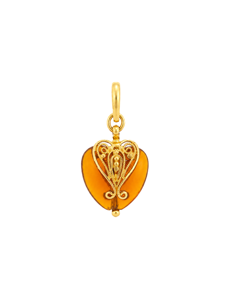 Amber Embrace Pendant Set - 22 Karat
