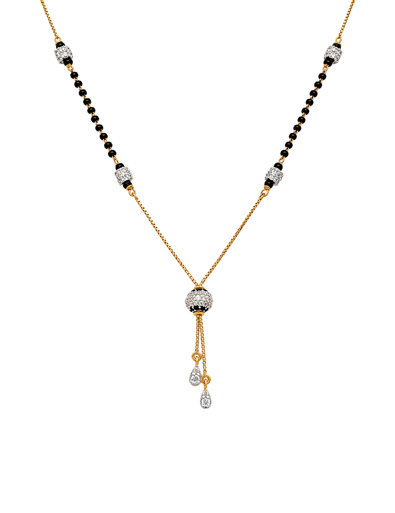 Veyluna CZ Bead Mangalsutra - 22 Karat