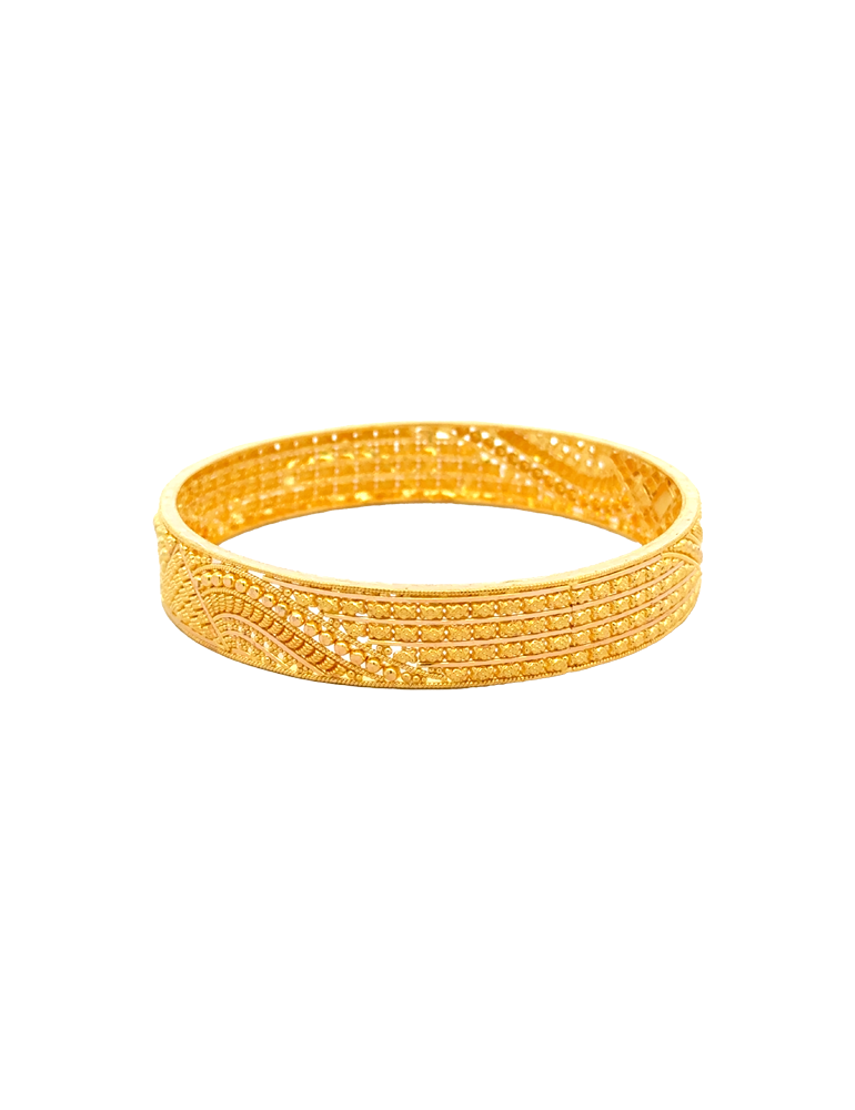 Classic Royal Finish 22K Gold Kadas - Set of 2