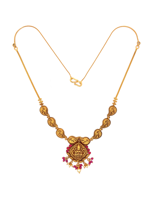 Padmashree Lakshmi Temple Necklace - 22 Kt