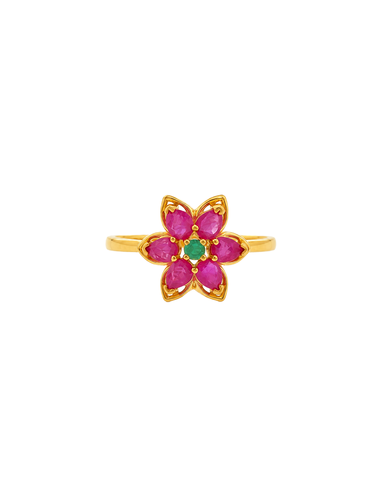 Gulnaar Panna Ring - 22 Karat