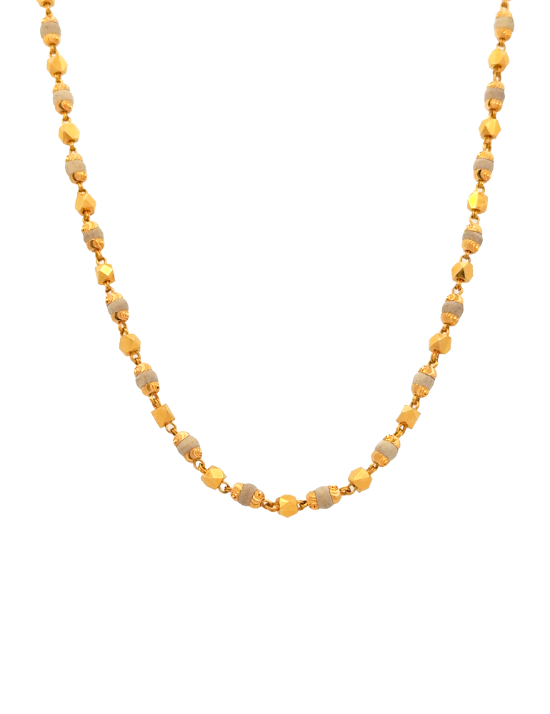 Signature Tulsi Mala Gold Chain - 22 Karat