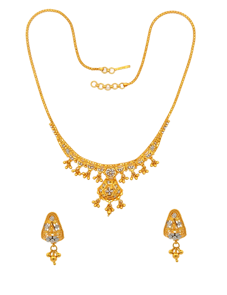Gold Neckalce with Meenakari Work - 22 Karat