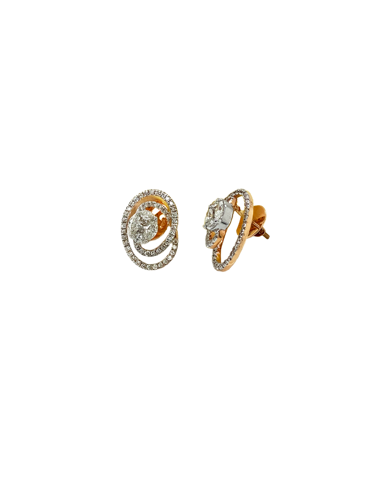 Diamond Gold Earrings In 18 Karat