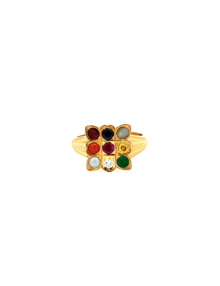 Navrathan Gold Ring - 22 Karat