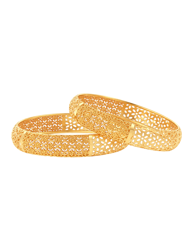 Kamal Aangan Gold Bangles 22K - Set Of 2