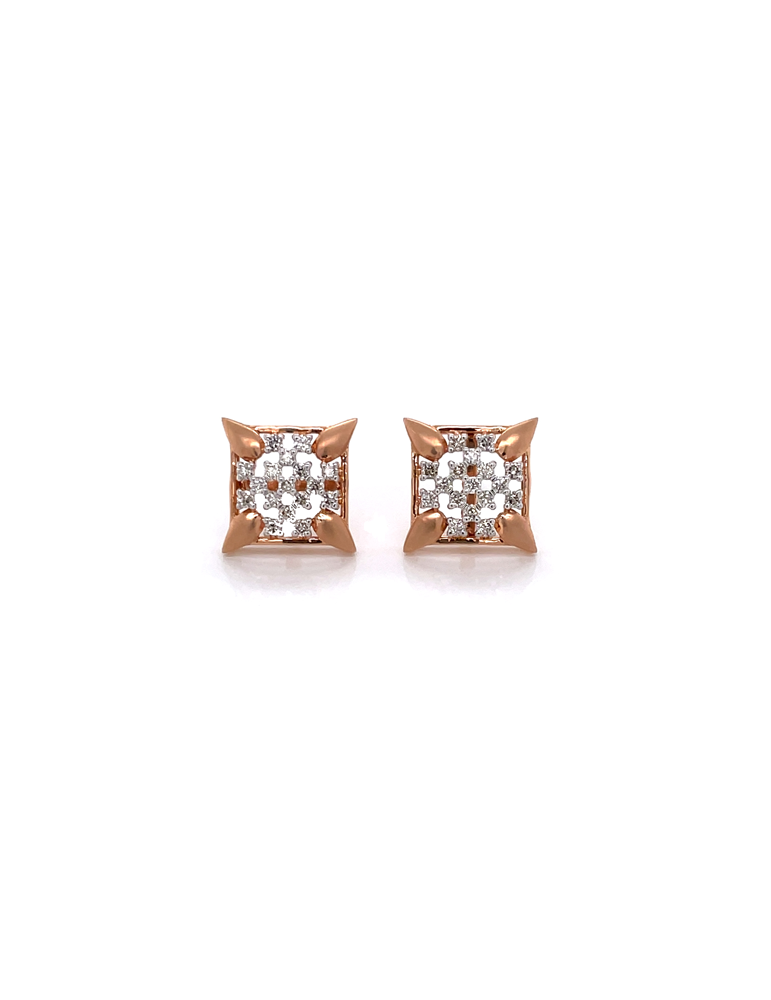 Diamond Rose Gold Earring 18 Karat