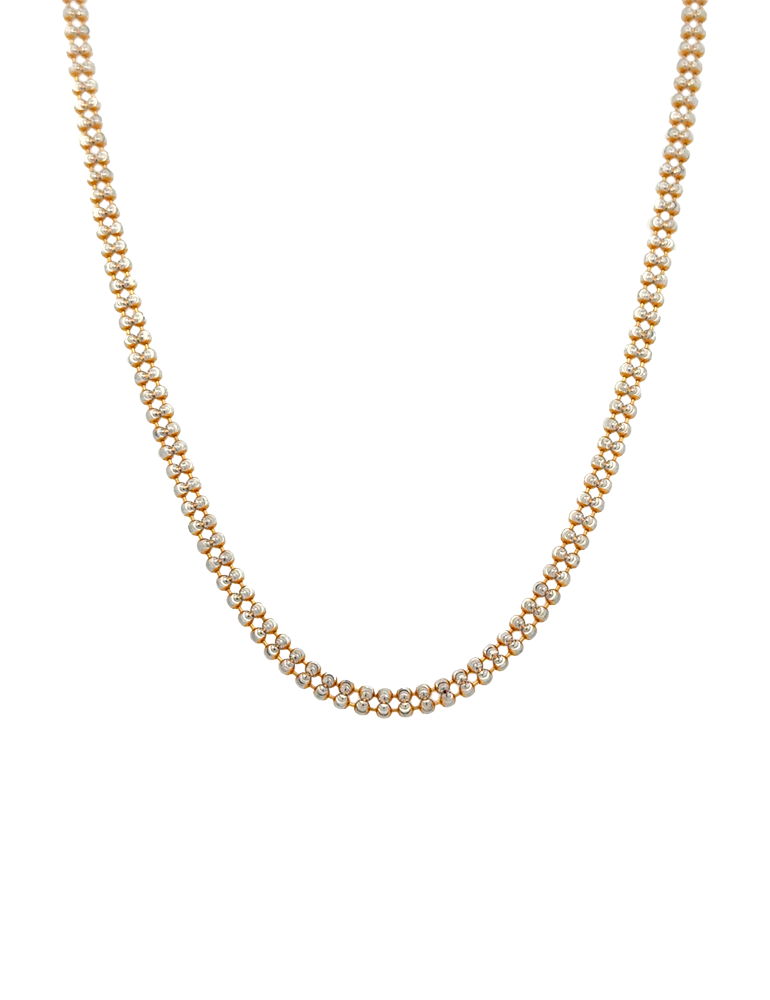 Rhodium Plated Gold Ball Chain - 22 Karat