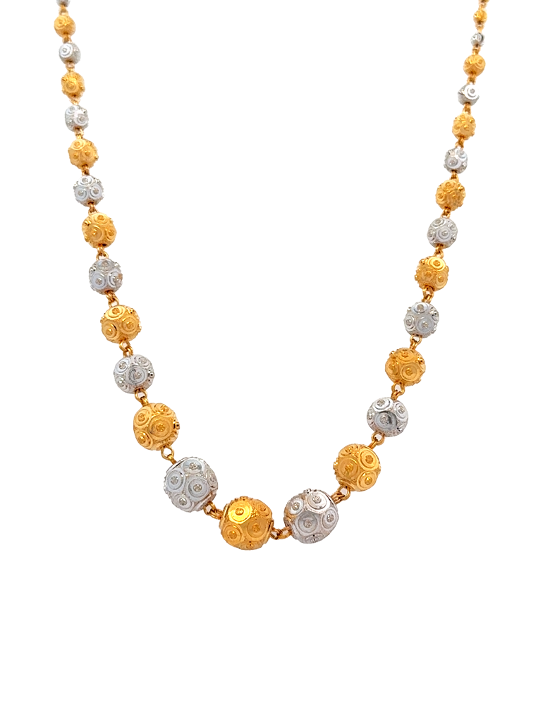 Rhodium Kissed Gold Chain - 22 Karat