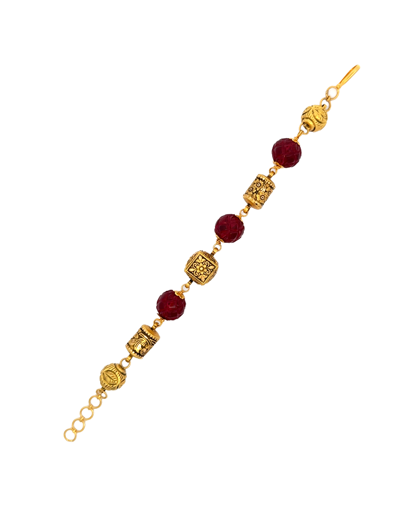 Antique Finish Gold Women's Bracelet - 22 Karat