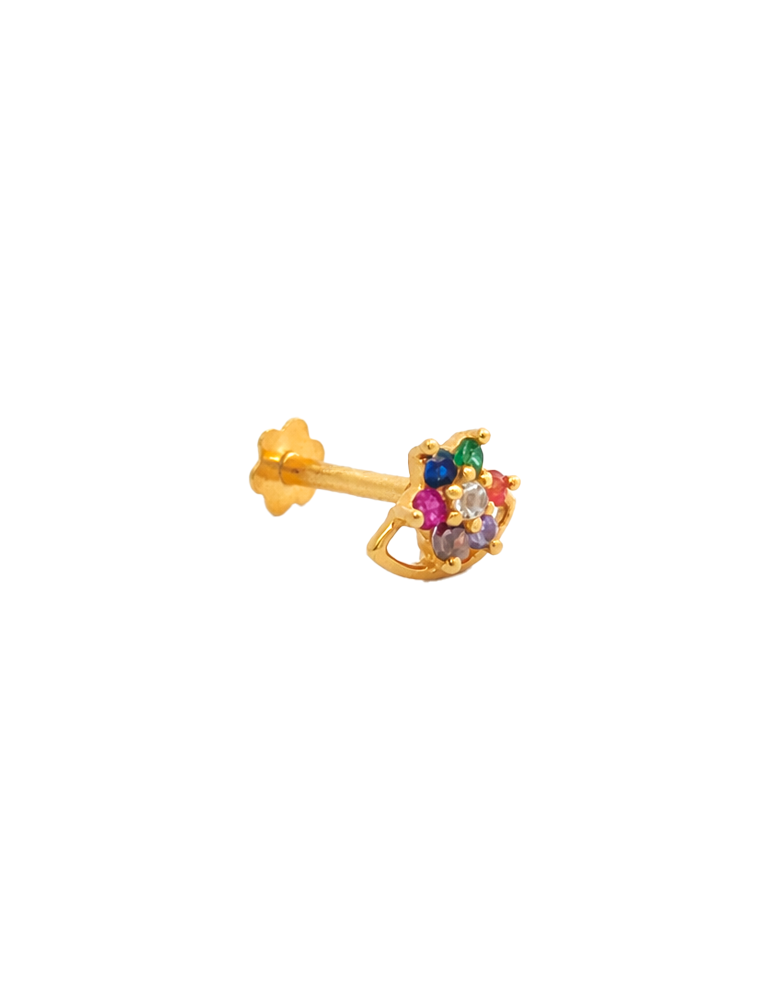 Twinling Gold Nose Pin - 22 Karat