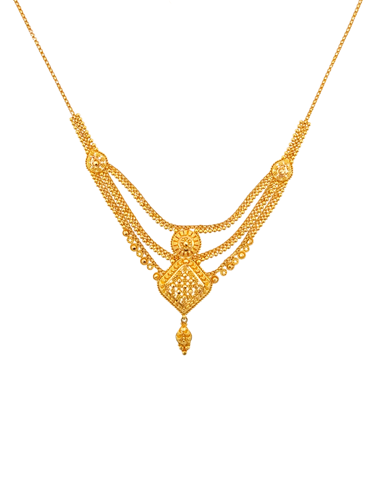 Devyani Darbar Gold Haar with Earrings - 22 Karat