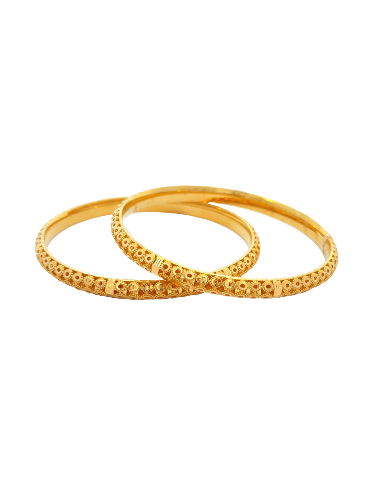 Traditional Gold Bangles 22 Karat - Set Of 2
