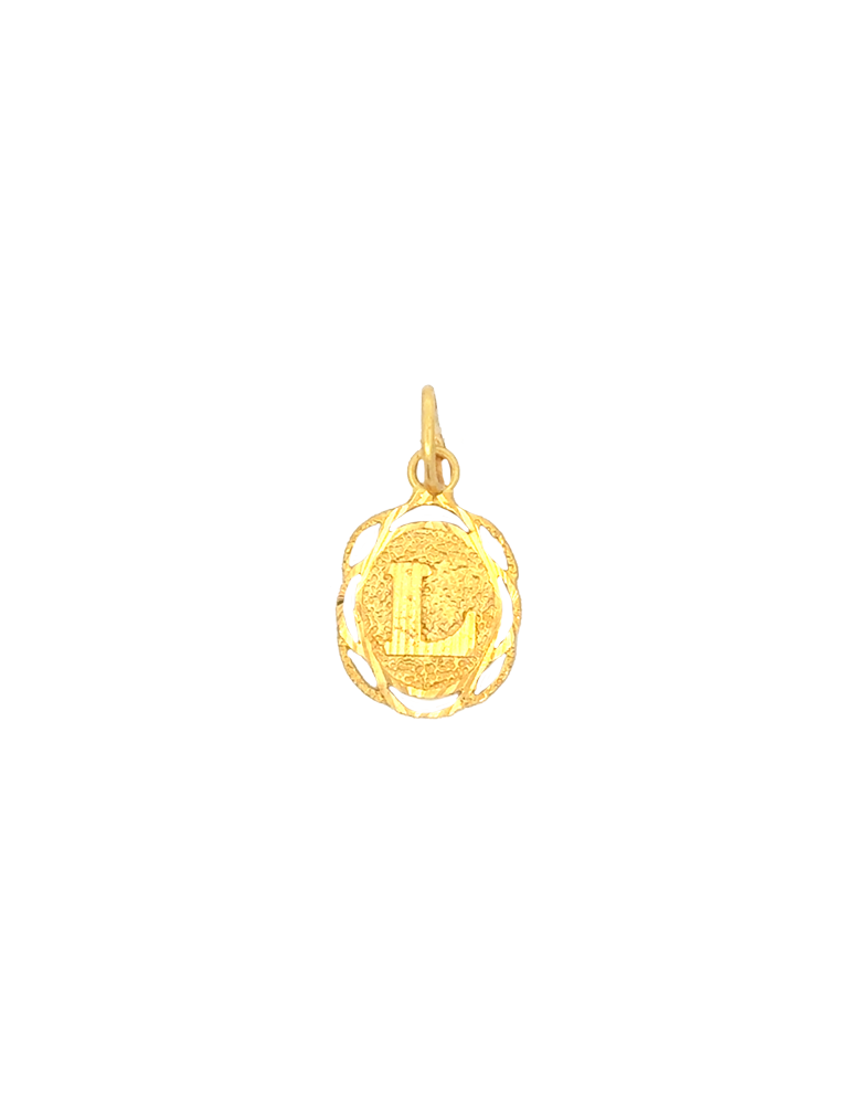 Initial 'L' Gold Pendant - 22 Karat