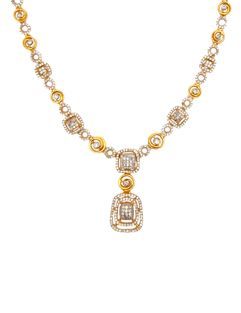 Gold NeckalceSet with Earrings - 22 Karat