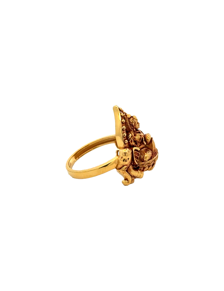 Lakshmi Blessings Gold Ring - 22 Karat