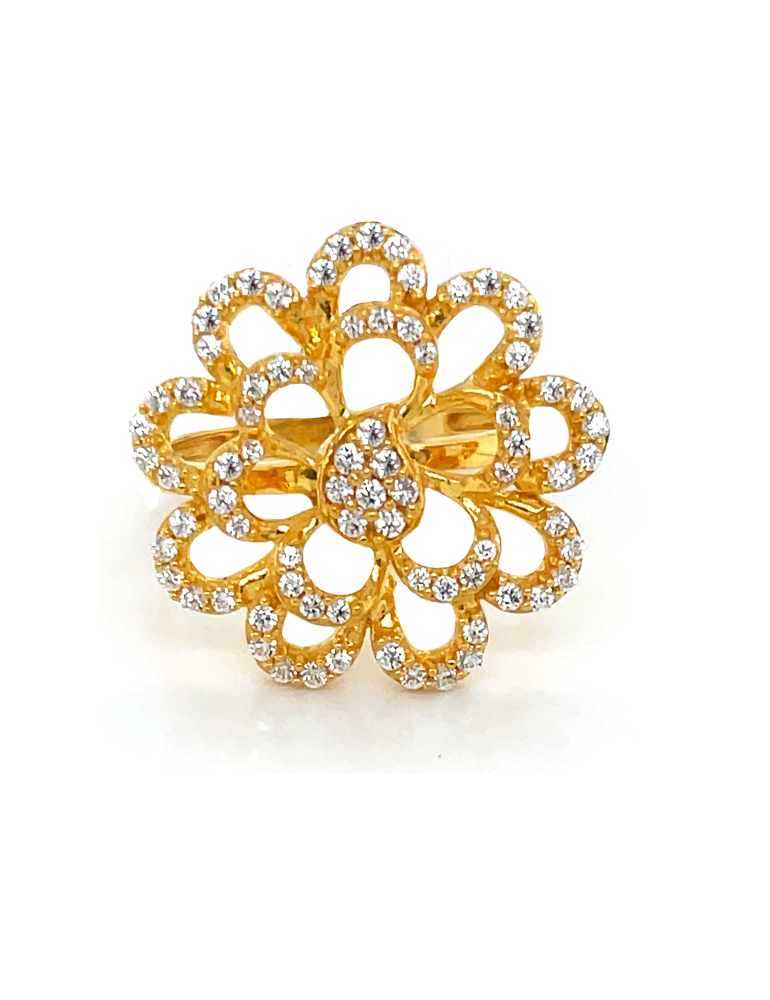 Gold CZ Ring 22 karat
