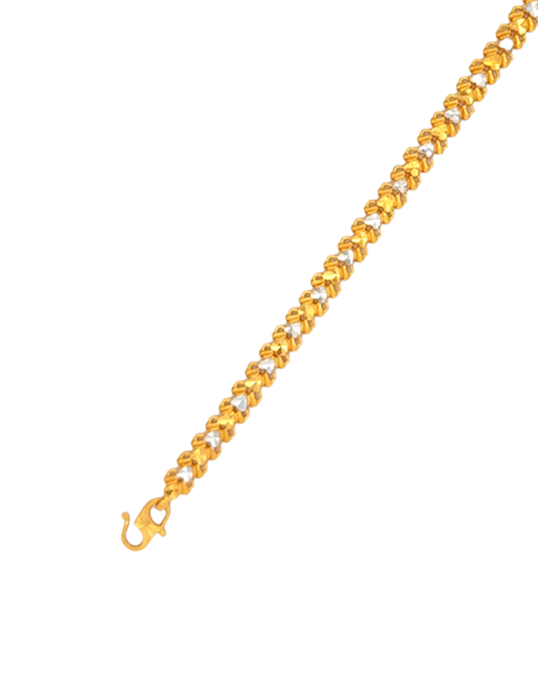 Dual Toned Women's Gold Bracelet 22 Karat