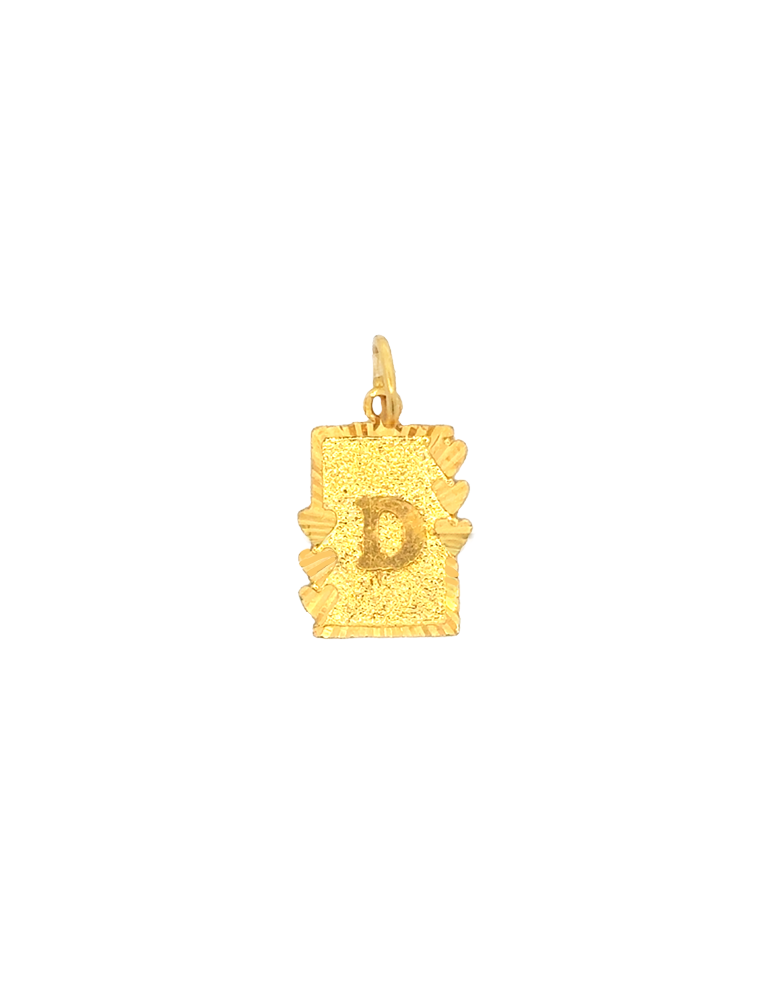 Initial 'D' Gold Pendant - 22 Karat