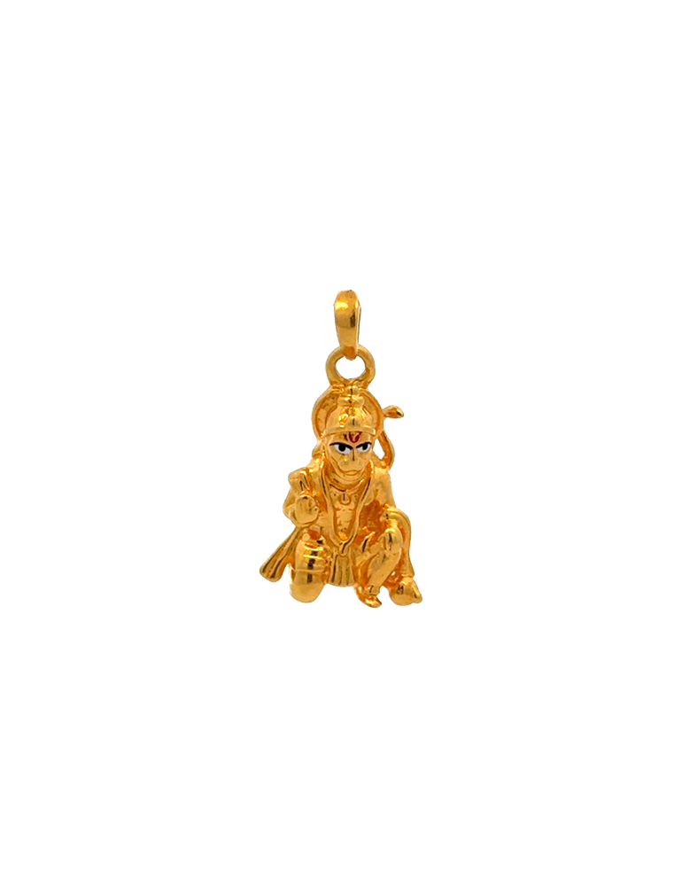 Gold Hanuman Pendant 22 Karat