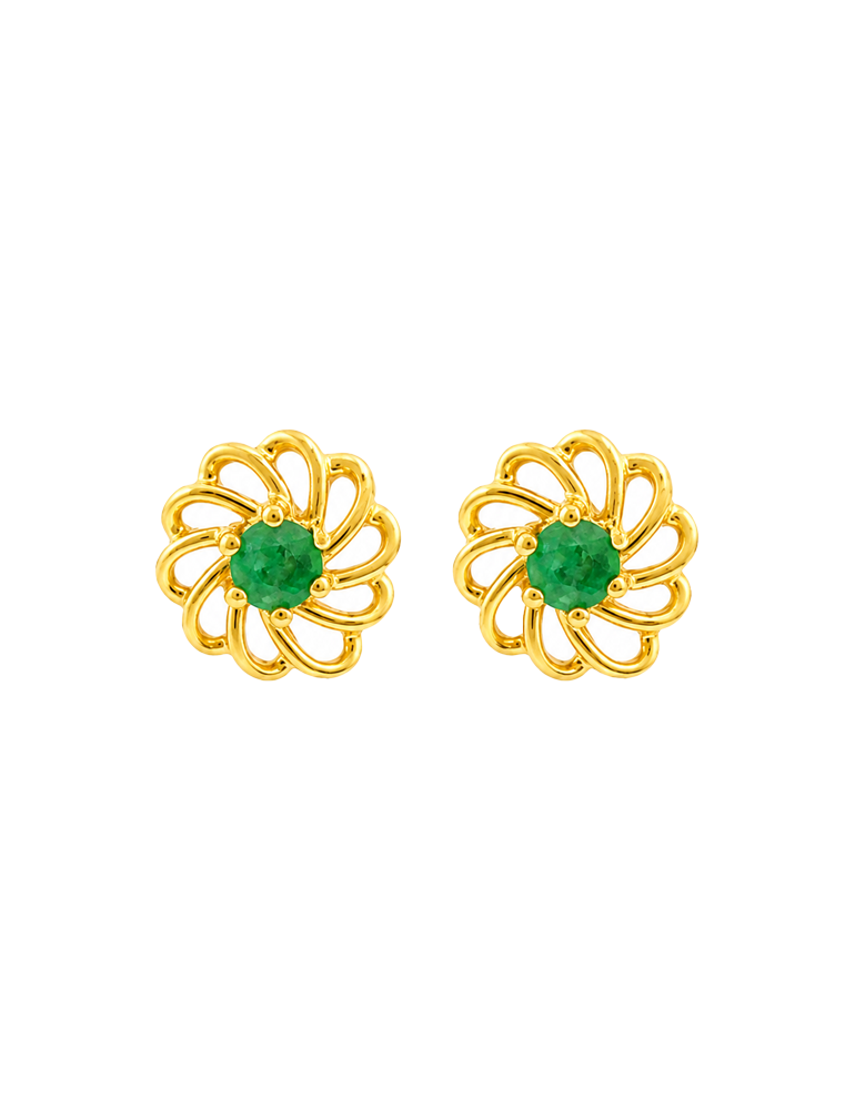 Meher Emerald Bloom Earrings - 22 Karat