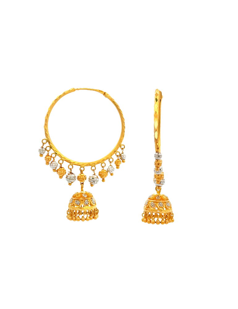 Mehfil Multi-Charm Jhumka Hoops 22 Karat