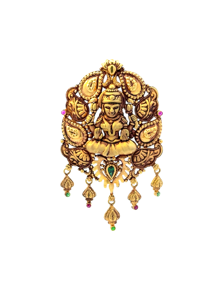 Gold Antique Lakshmi Pendent Set