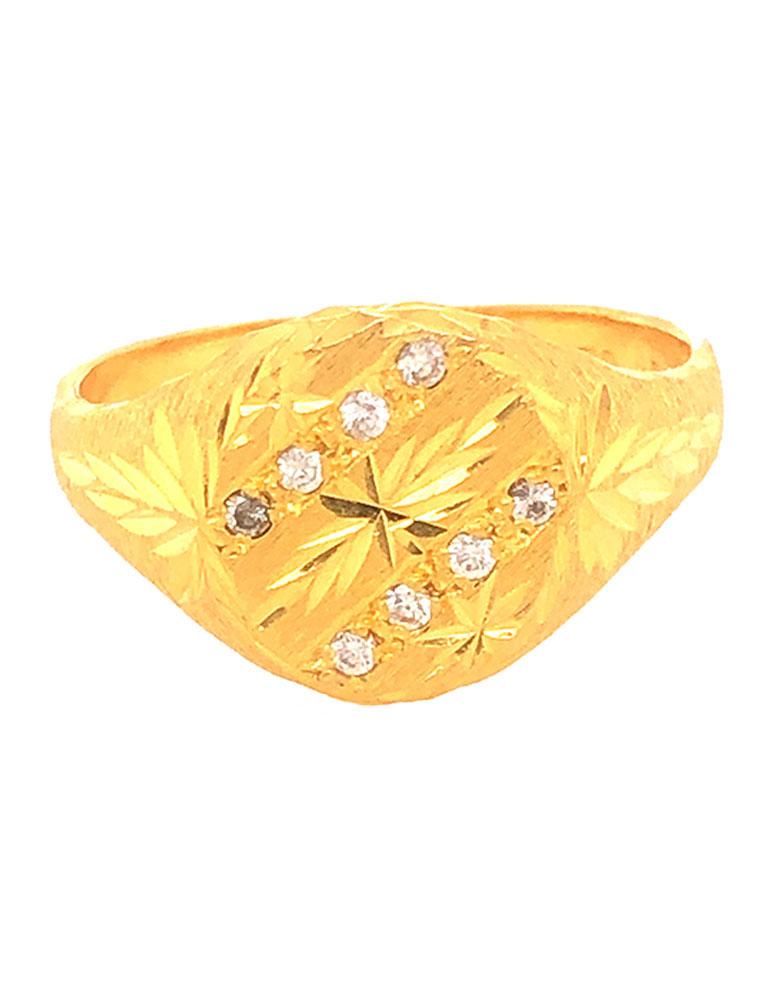 Gold Ring 22 Karat With Cubic Zirconia