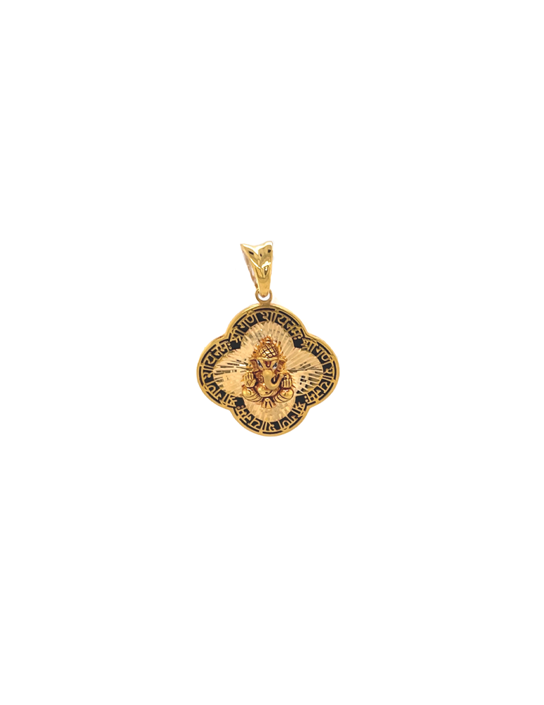 Gold Antique Ganesh Ji Pendant 22 Karat
