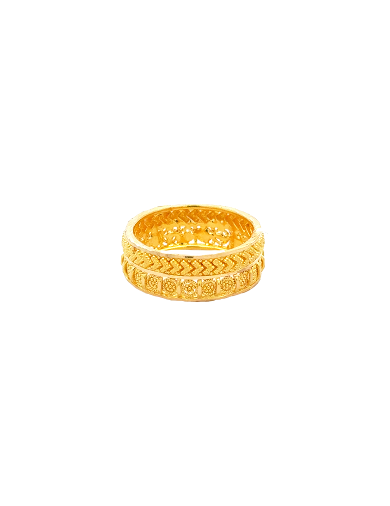 Rajrekha Textured Gold Band - 22 Karat
