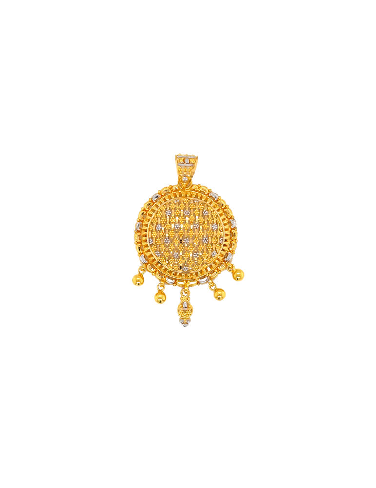 Two-tone Gold Pendant Set with Earrings