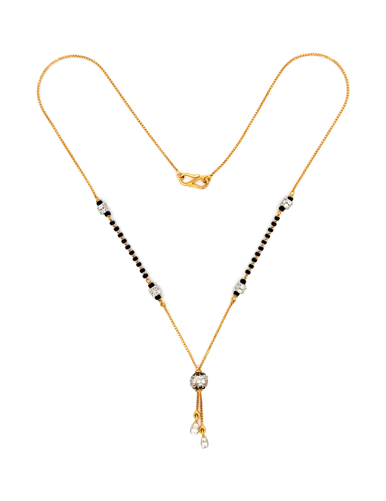 Veyluna CZ Bead Mangalsutra - 22 Karat