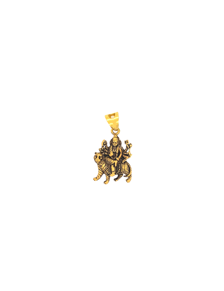 Gold Antique Durga Maa Pendant 22 Karat