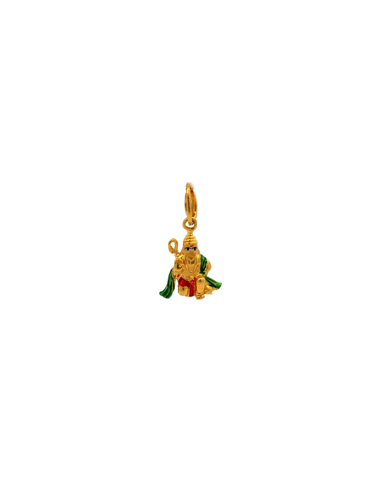 Gold Hanuman Pendant 22 Karat