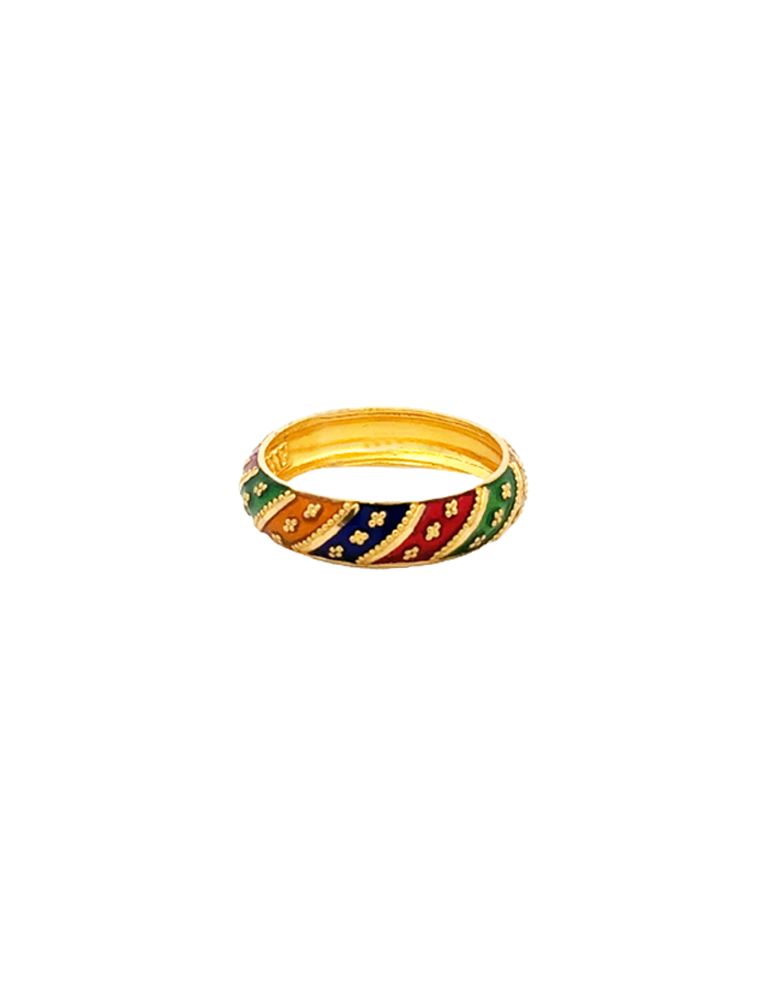 Rajrangi Ename Gold Ring - 22 Karat